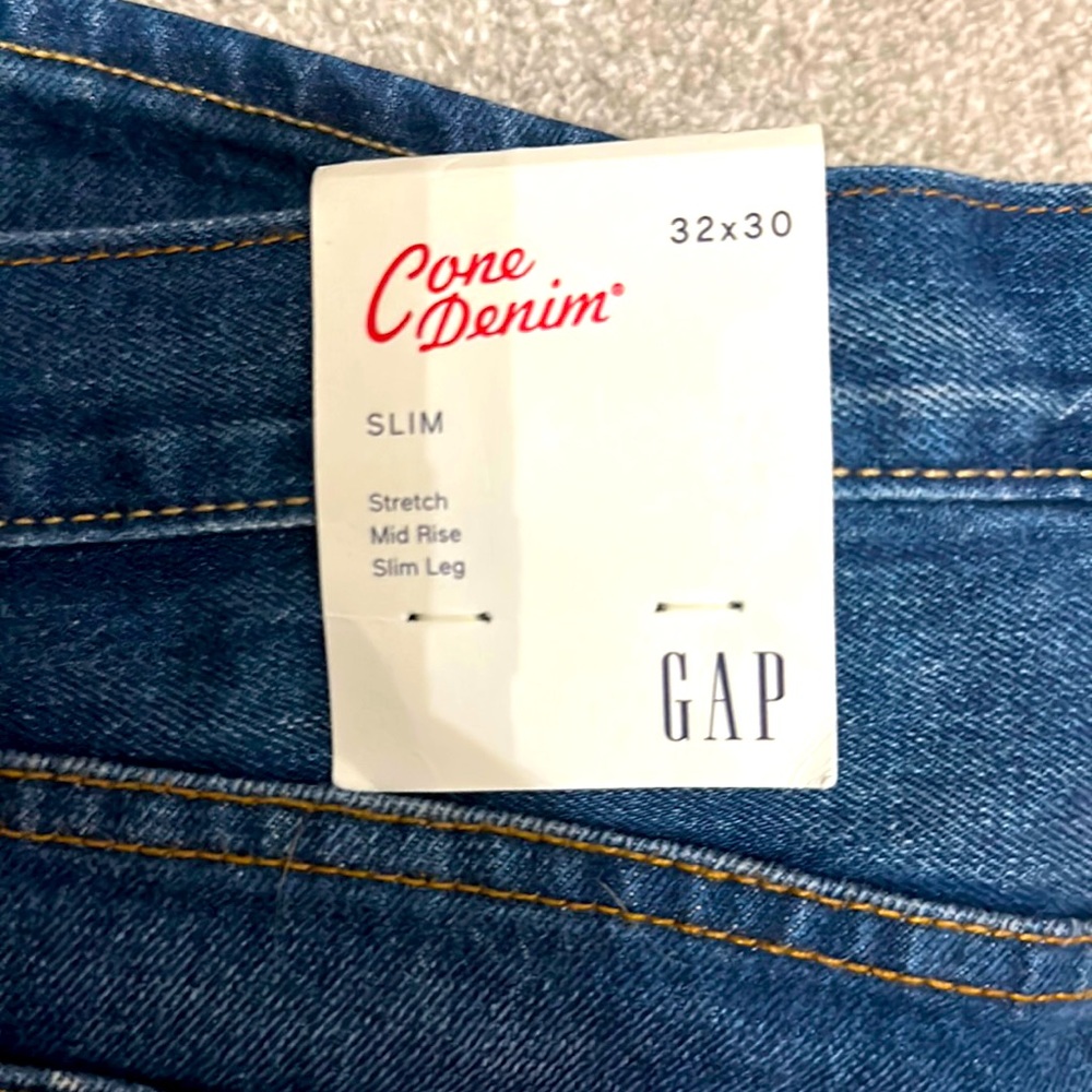 Gap X Cone Denim 32x30 Men’s Slim Leg Mid Rise Jeans